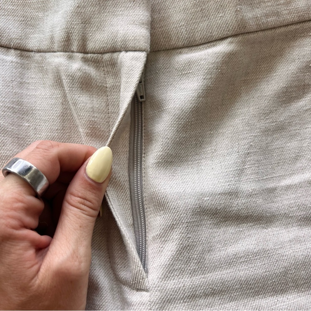 J.Crew Kate Straight Leg Linen Four-Season Stretch Pant- Size 0/2 - Picture 5 of 11